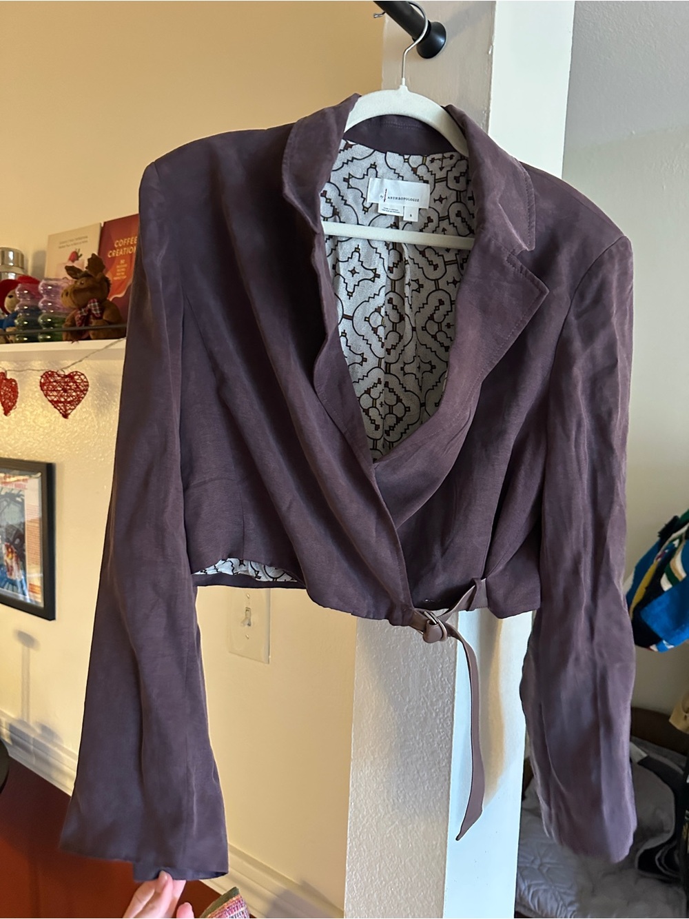 Anthropologie - Cropped Blazer with Tie Waist - size S